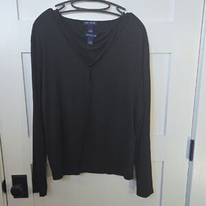 Ann Taylor Classic Black 2 Piece Set Tank Top W/ V-Neck Sweater XL